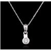 Image 1 : 14KT White Gold Diamond Pendant With Chain