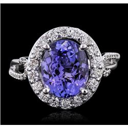 14KT White Gold 2.76ct Tanzanite and Diamond Ring