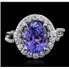Image 1 : 14KT White Gold 2.76ct Tanzanite and Diamond Ring