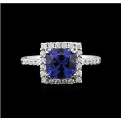 14KT White Gold 1.85ct Tanzanite and Diamond Ring