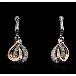 14KT Two-Tone Gold 0.53ctw Diamond Earrings