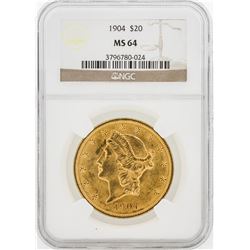 1904 NGC MS64 $20 Liberty Head Double Eagle Coin