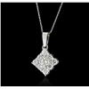 Image 1 : 14KT White Gold 0.54ctw Diamond Pendant With Chain
