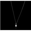 Image 2 : 14KT White Gold 0.54ctw Diamond Pendant With Chain