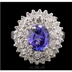 14KT White Gold 2.38ct Tanzanite and Diamond Ring