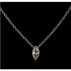 14KT White Gold 0.25ct Diamond Solitaire Necklace