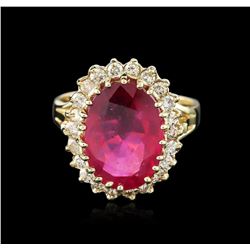 14KT Yellow Gold 9.29ct Ruby and Diamond Ring