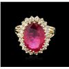 Image 1 : 14KT Yellow Gold 9.29ct Ruby and Diamond Ring