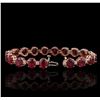 Image 3 : 14KT Rose Gold 28.72ctw Ruby and Diamond Bracelet