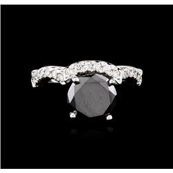 14KT White Gold 3.11ctw Black Diamond Ring