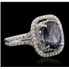 Image 2 : 14KT White Gold 4.77ct Tanzanite and Diamond Ring