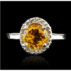 14KT White Gold 2.35ct Citrine and Diamond Ring