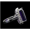 Image 3 : 14KT White Gold 11.22ct Amethyst and Diamond Ring