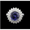 Image 1 : 14KT White Gold 4.51ct Tanzanite and Diamond Ring