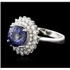 Image 2 : 14KT White Gold 4.51ct Tanzanite and Diamond Ring