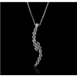 14KT White Gold 0.30ctw Diamond Pendant With Chain