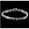 Image 1 : 14KT White Gold 2.40ctw Ruby and Diamond Bracelet