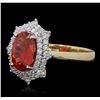 Image 2 : 14KT Yellow Gold 2.02ct Padparadscha and Diamond Ring