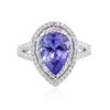 Image 1 : 14KT White Gold 3.89ct Tanzanite and Diamond Ring