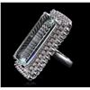 Image 2 : 14KT White Gold GIA Certified 37.30ct Aquamarine and Diamond Ring