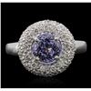 Image 1 : 14KT White Gold 1.46ct Tanzanite and Diamond Ring