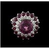 Image 1 : 14KT White Gold 3.53ct Spinel, Ruby and Diamond Ring