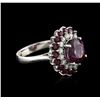 Image 2 : 14KT White Gold 3.53ct Spinel, Ruby and Diamond Ring