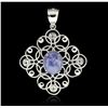 Image 1 : SILVER 3.90ct Tanzanite and White Topaz Pendant