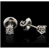 Image 2 : 14KT White Gold 0.38ctw Diamond Stud Earrings