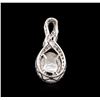 Image 2 : 14KT White Gold 2.05ct Blue Moonstone and Diamond Pendant