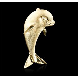 14KT Yellow Gold Dolphin Brooch