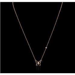 14KT Rose Gold 0.03ct Diamond Butterfly Necklace