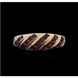 14KT Yellow Gold 0.50ctw Ruby and Diamond Ring