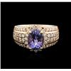 Image 1 : 14KT Rose Gold 2.33ct Tanzanite and Diamond Ring