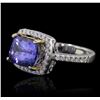 Image 2 : 14KT Two-Tone Gold 4.29ct Tanzanite and Diamond Ring