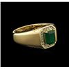 Image 2 : 14KT Yellow Gold 1.75ct Emerald and Diamond Ring
