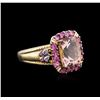 Image 2 : 10KT Yellow Gold 3.02ct Morganite and Pink Sapphire Ring