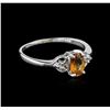 Image 2 : 18KT White Gold 0.50ct Yellow Topaz and Diamond Ring