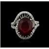 Image 1 : 14KT White Gold 7.70ct Ruby and Diamond Ring