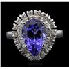 Image 1 : 14KT White Gold 4.25ct Tanzanite and Diamond Ring