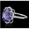 Image 2 : 14KT White Gold 3.09ct Tanzanite and Diamond Ring