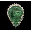 Image 1 : 14KT Yellow Gold 19.13ct GIA Certified Emerald and Diamond Ring