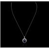 Image 1 : 14KT White Gold 11.48ct Sapphire and Diamond Pendant With Chain