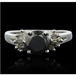 14KT White Gold 1.28ct Black Diamond Ring