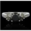 Image 1 : 14KT White Gold 1.28ct Black Diamond Ring