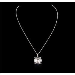 18KT White Gold 0.20ctw Diamond Pendant With Chain