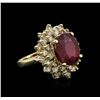 Image 2 : 14KT Yellow Gold 6.54ct Ruby and Diamond Ring