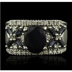 14KT White Gold 3.26ctw Sapphire and Diamond Ring