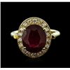 Image 1 : 14KT Yellow Gold 7.35ct Ruby and Diamond Ring