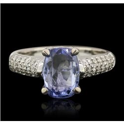 14KT White Gold 2.60ct Sapphire and Diamond Ring